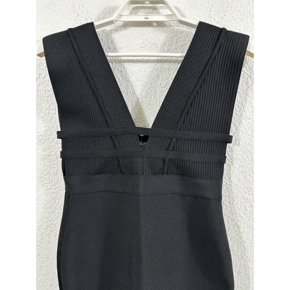 Bella Barnett Dress Womens Large Black Bandage Sleeveless V Neck Cocktail Mini - Picture 2 of 8